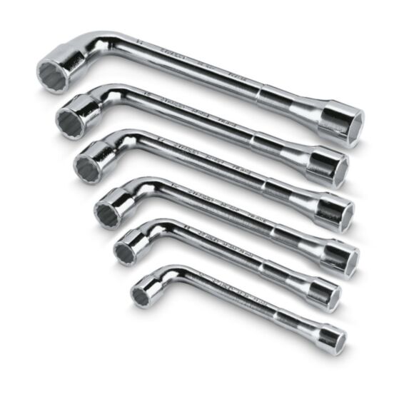 Jeu de 6 clés à pipe débouchées 12 pans