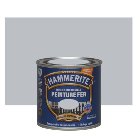 Peinture Métal Direct Sur Rouille Argent Brillant Laqué 0,25L - HAMMERITE