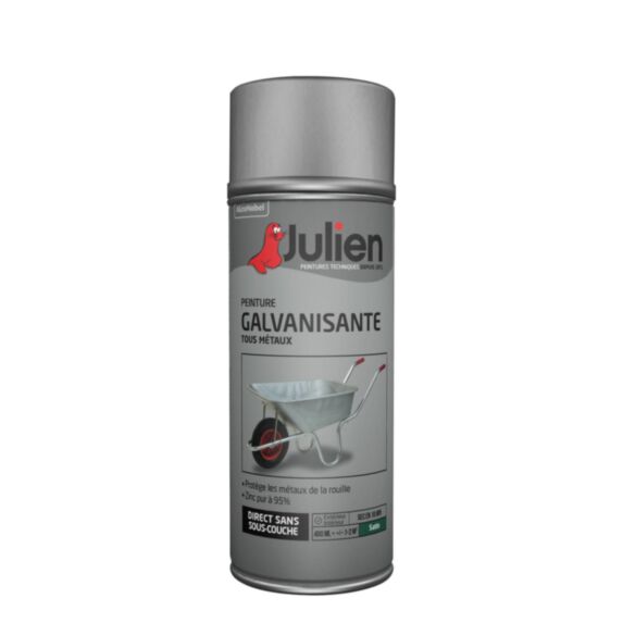 Peinture aérosol Protection Galvanisation Incolore Satin 400ml - JULIEN