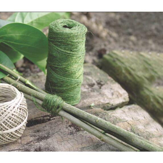 Ficelle de jardin en jute en bobine de 50 m vert - INTERMAS