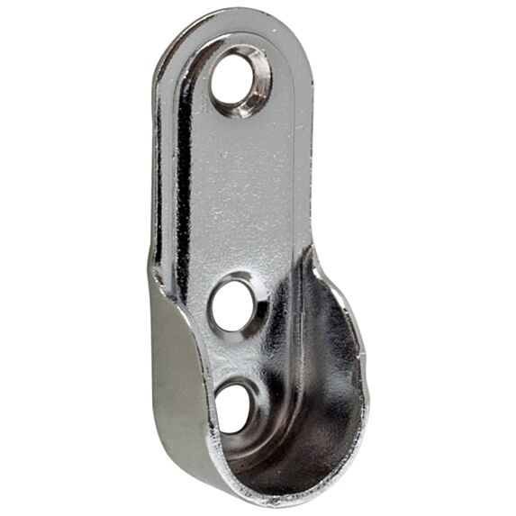 Lot de 2 supports ouverts muraux 30 x 15 mm ovale chromé - CIME