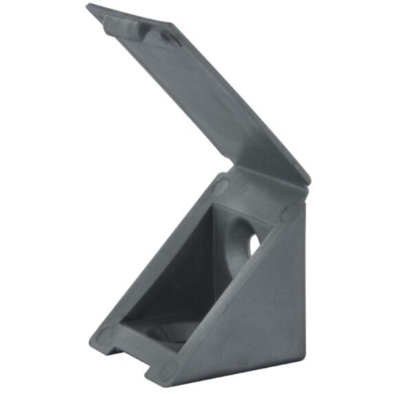 Taquet équerre 23x23x22mm en plastique gris x4 - CIME
