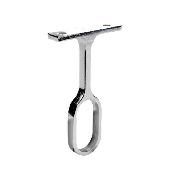 Support milieu fixe zamak chromé pour tube ovale 30x15mm chrome - CIME