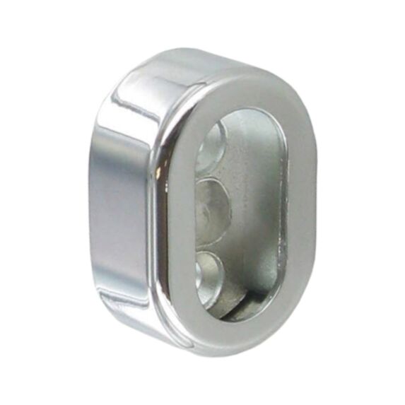 Lot de 2 caches supports extrémités tube ovale 30x15 zamak chrome - CIME