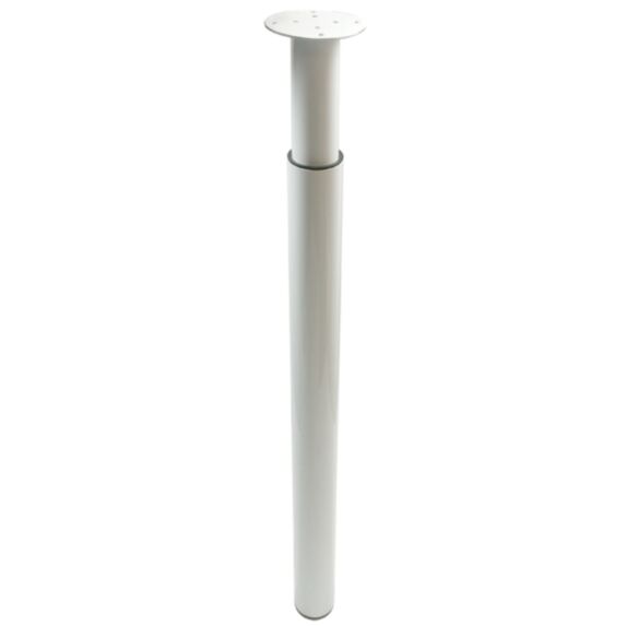 Pied de table, bar et plan de travail zoom rond blanc réglable Ø60 x700 à 1100mm - CIME