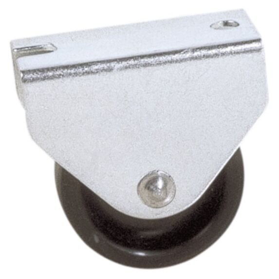 Roulette fonctionnelle fixe à platine polychoc noir Ø25mm charge 12kg - CIME