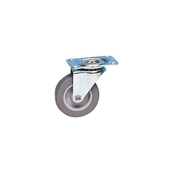 Roulette pivotante à platine caoutchouc gris non tâchant Ø32mm - CIME