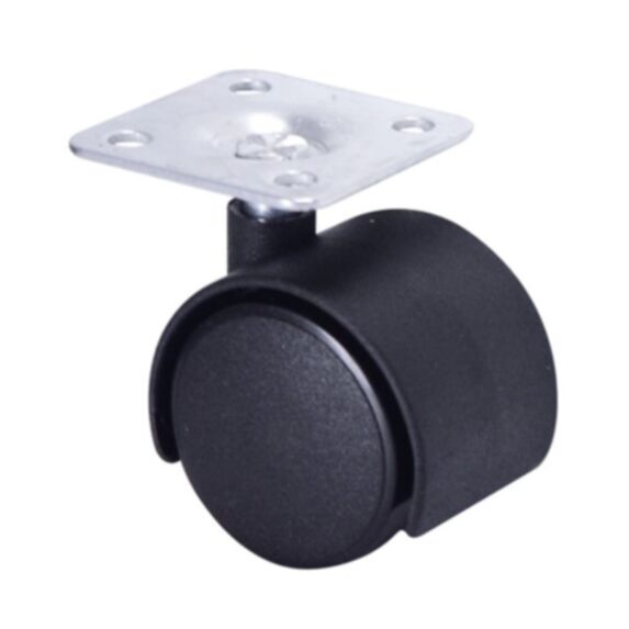Roulette pivotante à platine polypropylène noir Ø35mm charge 15kg - CIME