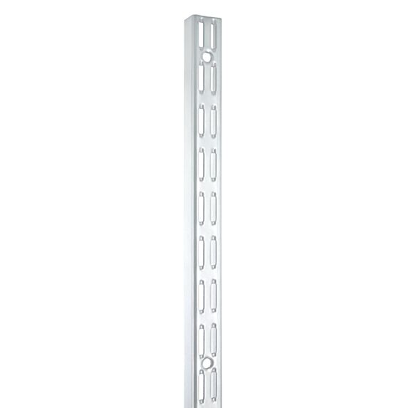 Crémaillère double H2000mm entraxe 32mm acier époxy blanc
