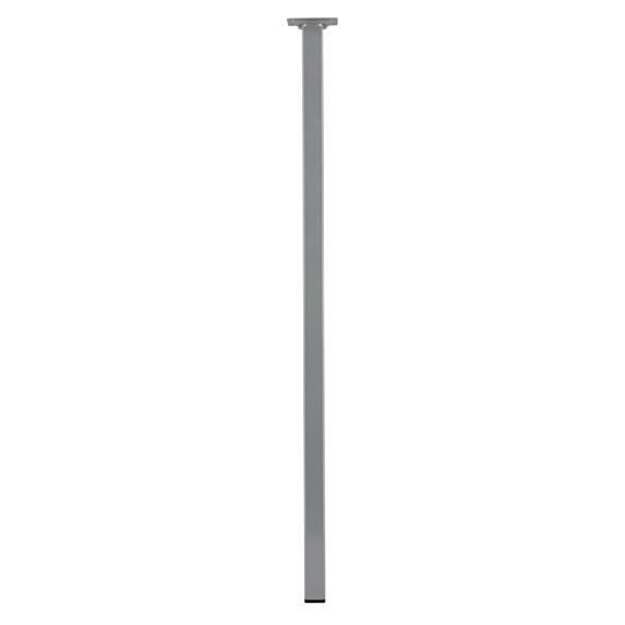 Pied carré 25x25mm Acier époxy gris alu H.700mm