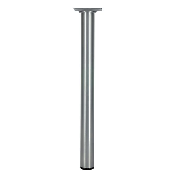Pied rond. Platine 60 x 60 mm Ø30 mm Acier gris aluminium H350 mm - CIME