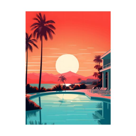 Affiche 30x40 sunset village - CEANOTHE