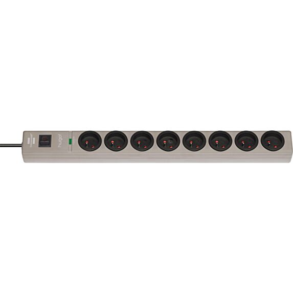 Multiprise hugo! taupe 8 prises avec parafoudre