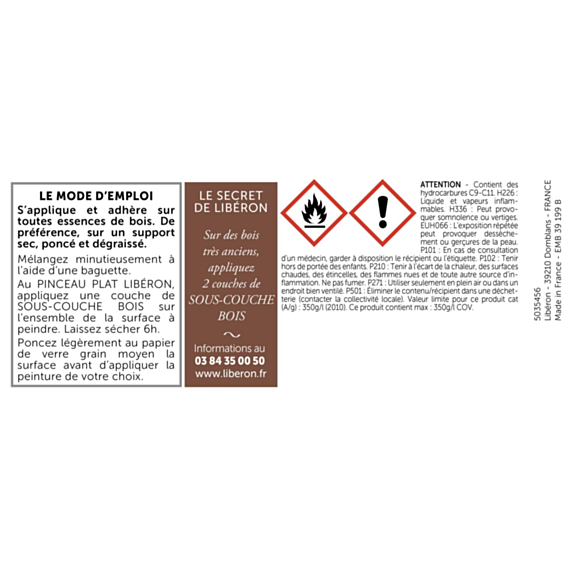 Sous-couche Meuble et objet bois tannique intérieur Liberon 0,5L