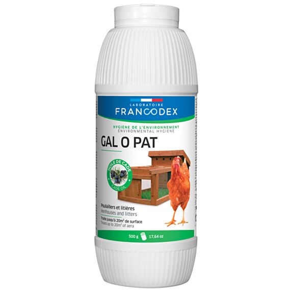 Poudre environnement poulaillers et litières Gal O Pat 150gr - FRANCODEX