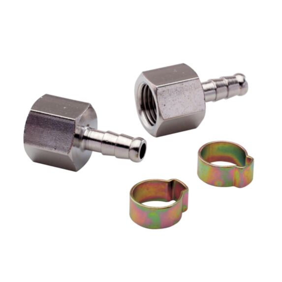 Embouts 3/8F tuyau Ø8 + 2 colliers - MECAFER