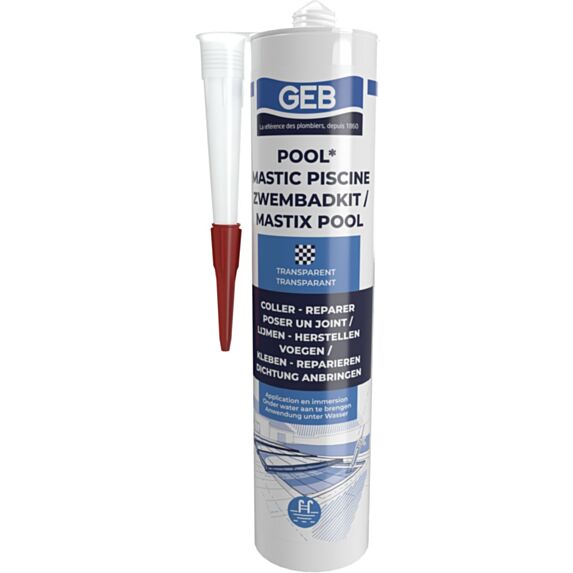 Cartouche mastic Pool mastic transparent 290ml - GEB