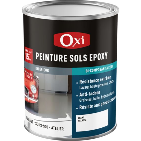 Peinture sol Epoxy 2L blanc RAL 9016 - OXI