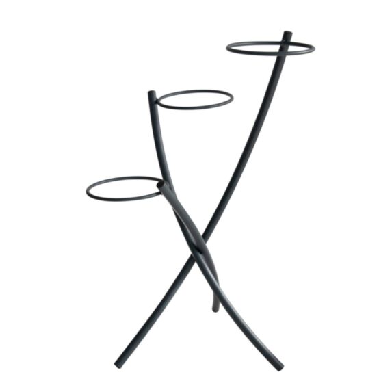 Porte plantes tube rond20 3 pots anthracite H.77cm pour pot 20cm - LOUIS MOULIN