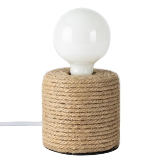 Lampe à poser Afra Ø10 x H10,5 cm E27 40W fibres naturelles - MATHIAS