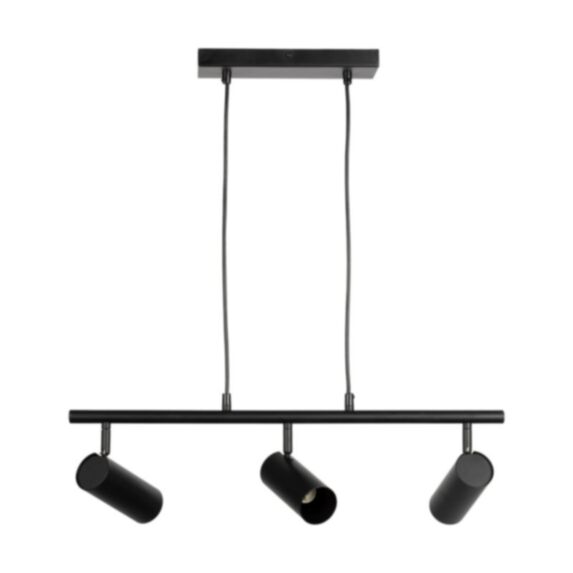 Suspension triple Verso 60 x 20 cm GU10 7W métal noir - MATHIAS