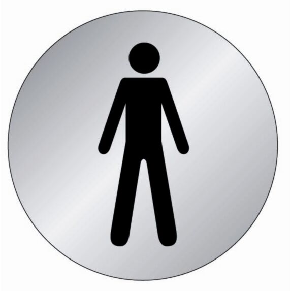 plaquette signalétique série alu brossé diamètre 75 mm hommes - NOVAP