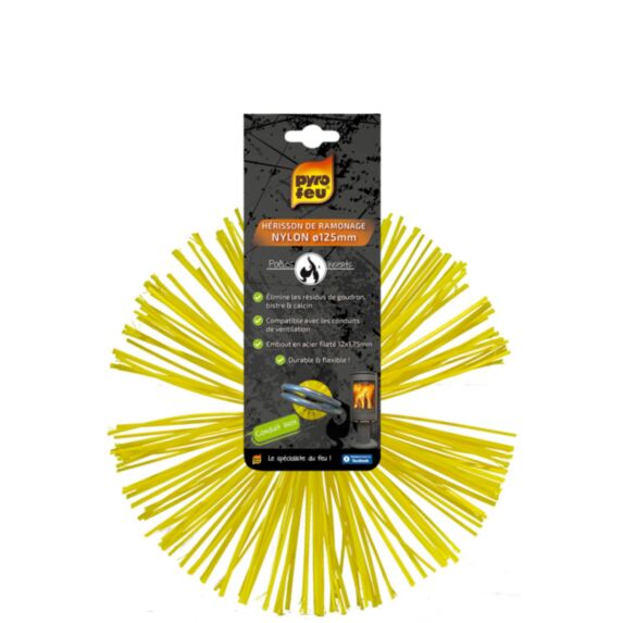 Hérisson de ramonage fibre synthétique Ø125mm - PYROFEU