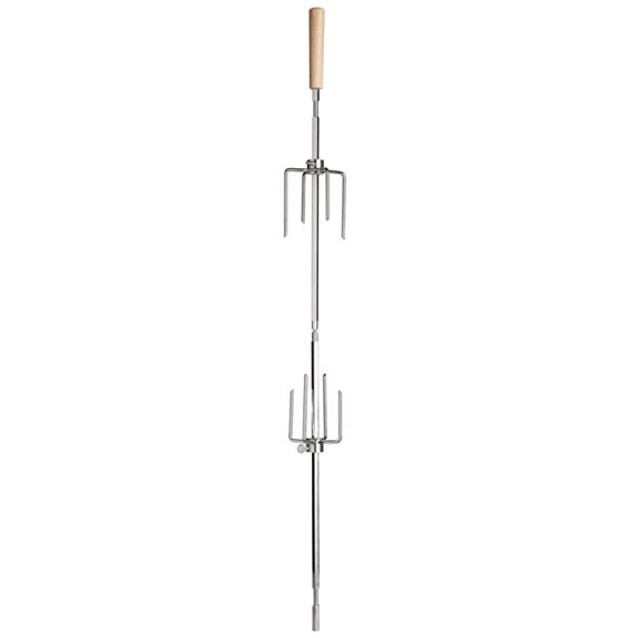 Broche pour BBQ acier chromé longueur 85cm bois - COOK'IN GARDEN