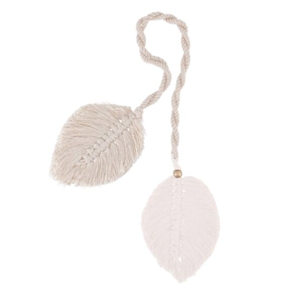 Embrasse double feuille à nouer beige/sable 67cm