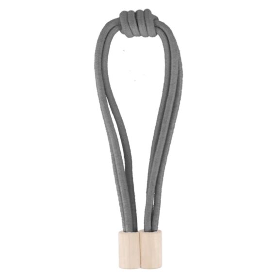 Embrasse corde bois aimantée gris anthracite 66cm
