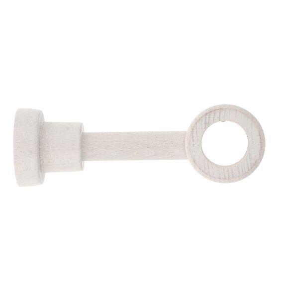 Support tige de barre à rideau en bois Ø28 ouvert 80 mm blanchi - MOBOIS