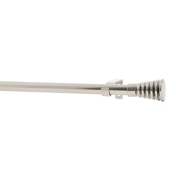 Kit barre à rideau métal canelé nickel mat 1m60x3m Ø19/16mm - MOBOIS