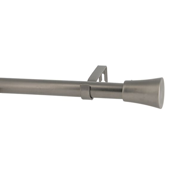 Kit barre à rideau en métal Ø28/25 2m00-3m60 pommeau gun brossé