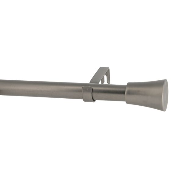 Kit barre à rideaux en métal Ø28/25 1m20-2m10 pommeau gun brossé