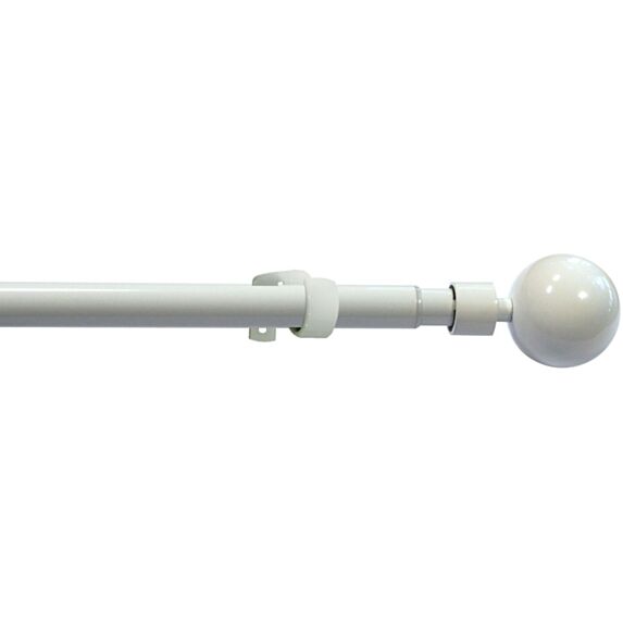 Kit barre à rideau métal extensible 1m20x2m10 Ø19/16mm blanc brillant - MOBOIS