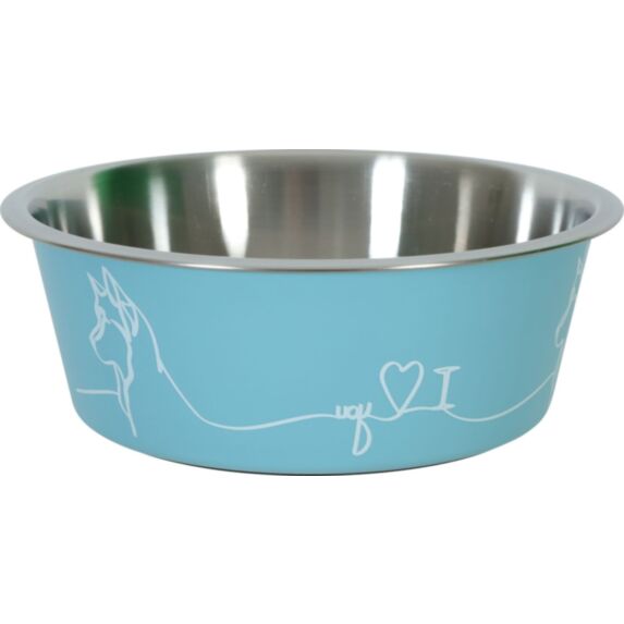 Écuelle Love Dog antidérapante inox 1200ml bleu - ZOLUX