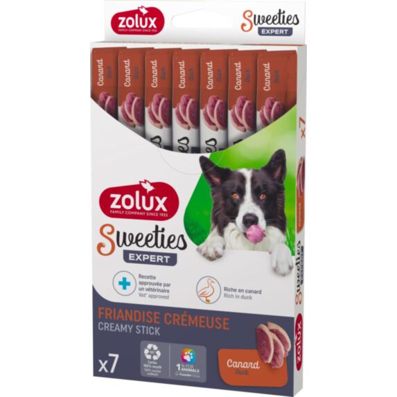 Stick crème pour chien Sweeties canard x7 - ZOLUX
