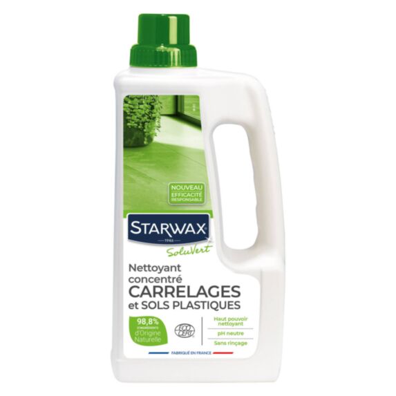 Nettoyant concentré pour carrelages et sols plastiques Ecocert 1L - STARWAX SOLUVERT
