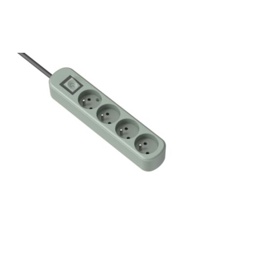 Bloc multiprise Prima 4 prises 1,5m vert avec interrupteur - ELECTRALINE
