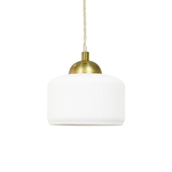 Suspension Mutti PM céramique striée Ø14cm H.13,5–163,5cm - C-CREATION