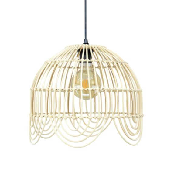 Suspension Palmite en rotin naturel Ø 35 x H. 32 cm - C-CREATION