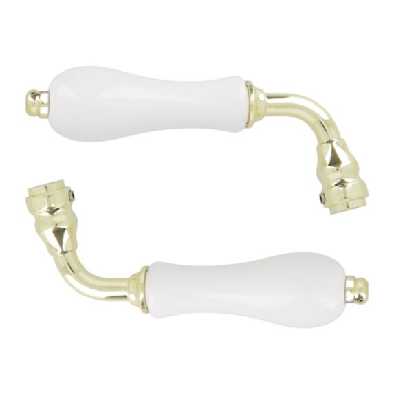 2 béquilles porcelaine blanc/laitonné - LINEA BERTOMANI