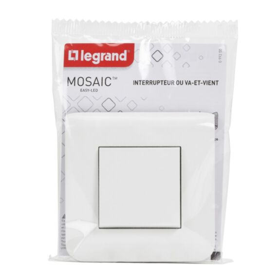 Interrupteur Mosaic Simple Complet Blanc