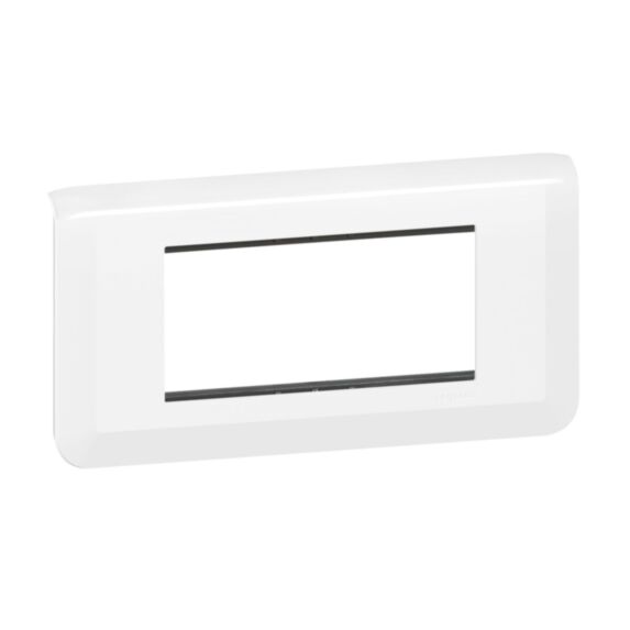Plaque avec Support Mosaic 4 Modules Montage Horizontal Blanc