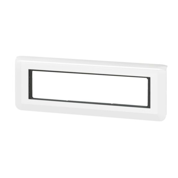 Plaque avec Support Mosaic 8 Modules Montage Horizontal Blanc