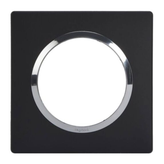 Plaque 1 Poste Carré Dooxie Noir Chrome - LEGRAND