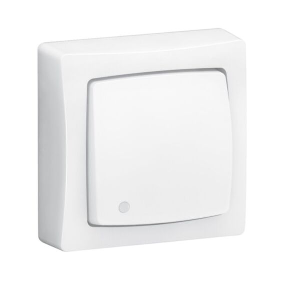 Poussoir NO-NF lumineux complet appareillage saillie blanc - LEGRAND