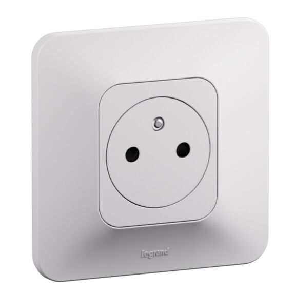 Prise de courant avec terre 2P+T Neptune surface 16A bornes automatiques blanc - LEGRAND