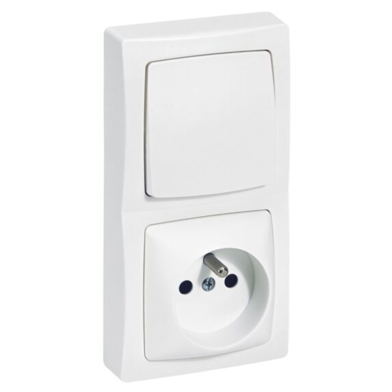 Interrupteur avec 2P+T montage vertical complet blanc - LEGRAND