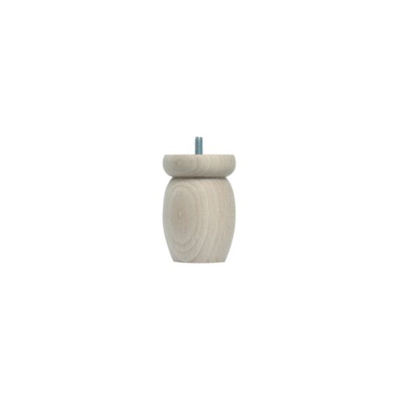 Pied de meuble boule collerette bois brut H.100 Ø68mm - BAR PLUS